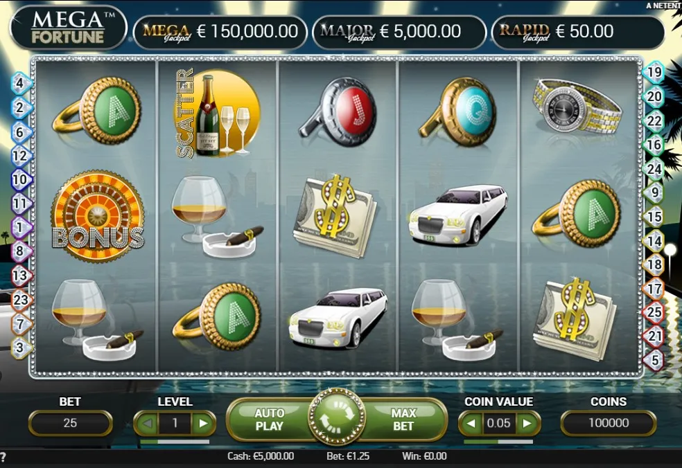 mega fortune slot símbolos